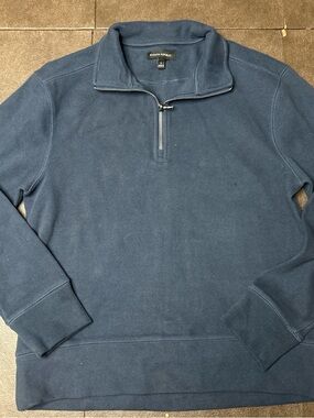 Banana Republic Men's Dark Blue Quarter-Zip Pullover